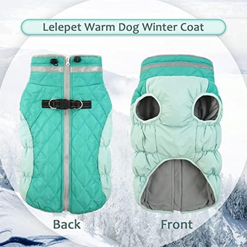 Lelepet Dog Coat Warm Dog Winter Coat Waterproof Dogs Jacket with Harness Built in Reflective Pet Fleece Vest Zip-Up Cold Weather Coats for Extra Large Dogs Turtleneck & Windproof Coats Great Dane 3XL