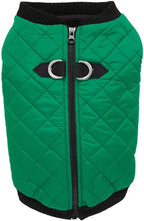 Gooby Fashion Vest Dog Jacket - Green, X-Large - Warm Zip Up Bomber Vest with Dual D Ring Leash - Winter Water Resistant Sweater - Dog Clothes for Small or Medium