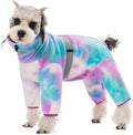 Dog Coats for Small Dogs, Polar Fleece Dog Pajamas Bodysuit, Puppy Onesies Tie Dye Jumpsuits, Dogs Warm Clothes Four-Legged, Doggie Fullbody Winter Jacket Vest