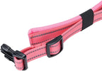 EXCELLENT ELITE SPANKER Reflective Dog Collar Classic Soft Padded Breathable Nylon Adjustable Pet Collar with Quick Release Buckle for Boy Girl Male Female Small Medium Large Dogs Training(Pink-XL)