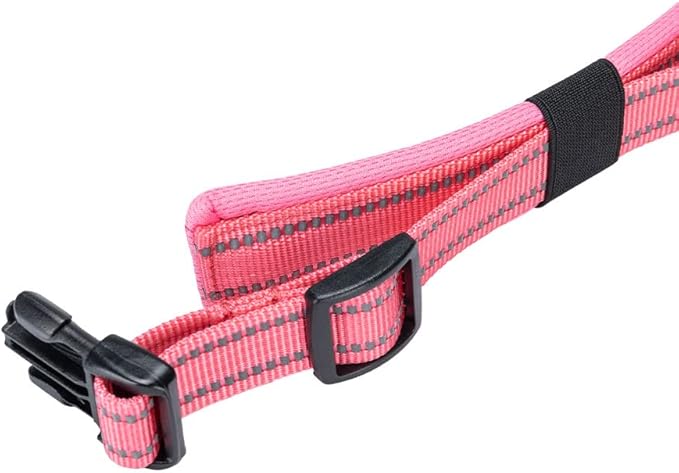 EXCELLENT ELITE SPANKER Reflective Dog Collar Classic Soft Padded Breathable Nylon Adjustable Pet Collar with Quick Release Buckle for Boy Girl Male Female Small Medium Large Dogs Training(Pink-M)