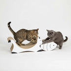 3 in 1 Cat Scratching Board, Reversible Infinity Style Cat Scratcher, Cardboard with Double-Sided Usability,Textures Design U-Shaped Corrugated