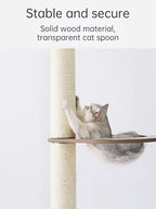 Transparent Cat Spoon Hammock for DIY Cat Tree Cat Tower Cat Apartment Sisal Scratching Post with Jumping Platform and Cat Ring DIY Cat Furniture Activity Center Kitten Playhouse (Beige)