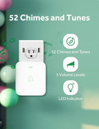 AVANTEK Wireless Door Bell, CW-12 Mini Waterproof Doorbell Chime Operating at 1000 Feet with 52 Melodies, 5 Volume Levels & LED Flash