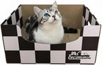 Extra Large Cat Cardboard Scratch with Box Bigger Space Double-Sided Scratching Refillable Pad Scratcher Board Window Handle Design Easy to Clean Scraps Scratched Bed for Indoor Cats