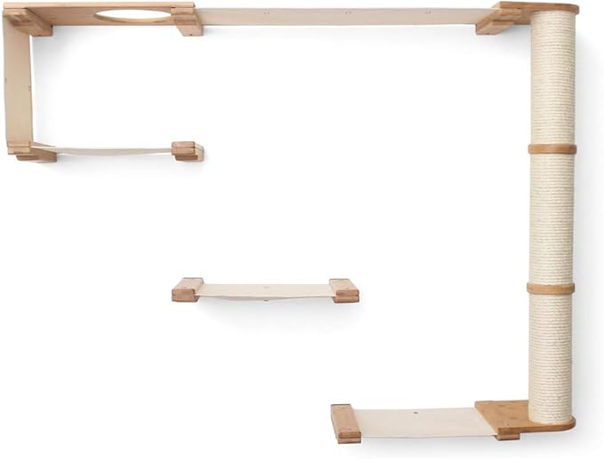 CatastrophiCreations Climb - Multiple-Level Cat Hammock & Climbing Activity Center, 36 x 56 x 12 Inches, Natural Bamboo/Natural Canvas (Pack of 1)