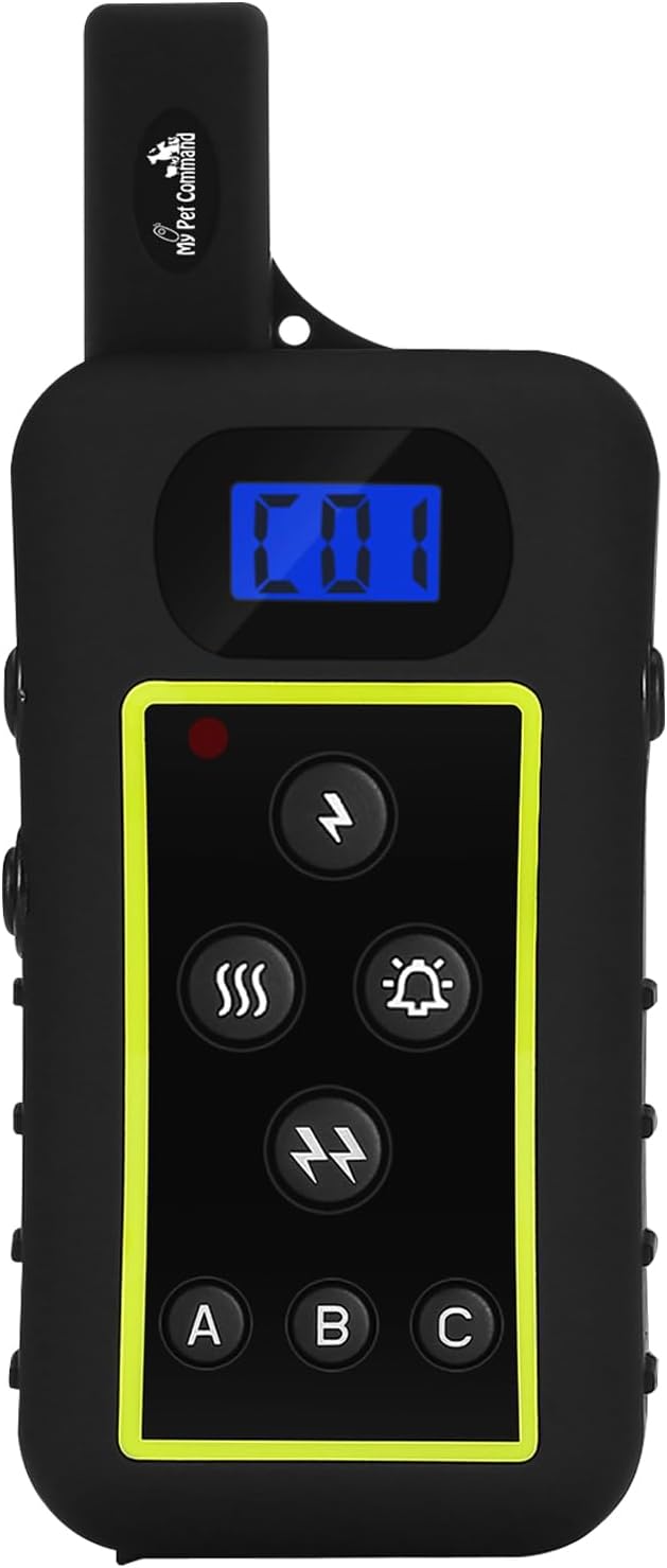 My Pet Command 1.25 Mile (6600 Ft) Dog Training Extra Remote Safe Dog Shock Collar Shock, Vibrate, Tone and Flashing Beacon Lights Waterproof Rechargeable Dog Hunting add Up to 3 Collars