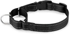 PLUTUS PET Reflective Martingale Collar with Quick Snap Buckle,No Pull Dog Choker Collar for Small Medium Large Dogs,L,Black