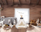 Dog Teepee Bed Cat Tent Portable Houses Pet Puppy with Thick Cushion (L:Size fits 15kg/33lbs (Pets))