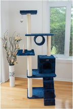 Maykoosh Navy Cat Tree Tower with Scratching Posts & Playhouse - Multi-Level