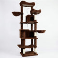 68in Tall Multi-Level Green Cat Tree with Hammocks, Hanging Basket, Cat Cave, Removeable Cushion, Scratching Posts - Plush Cat Tower for Indoor Cats, Perfect for Multiple Cats Brown