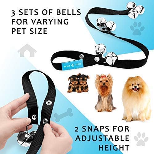 Duke & Dixie Dog Doorbells Training Potty 2 Pack Dog Bells Adjustable Door Bell Dog Bells for Potty Training Your Puppy The Easy Way Premium Quality 7 Extra Large Loud DoorBells Plus Whistle