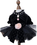 Fashion Sweet Puppy Dog Blingbling Princess Skirt Pet Dog Lace Cake Camisole Tutu Dress K-Black XL