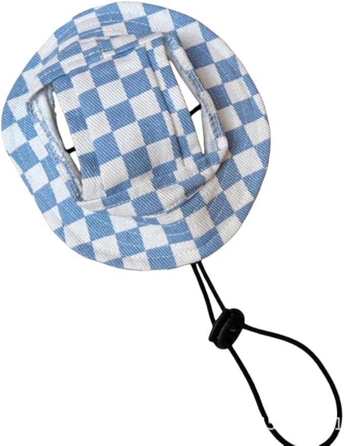 Round Brim Princess Hat Visor Hat Pet Dog Mesh Porous Sun Hat with Ear Holes for Small, Extra Small Dog Teddy, Pug, Chihuahua, Shih Tzu, Yorkshire Terriers, Papillon U-Blue M