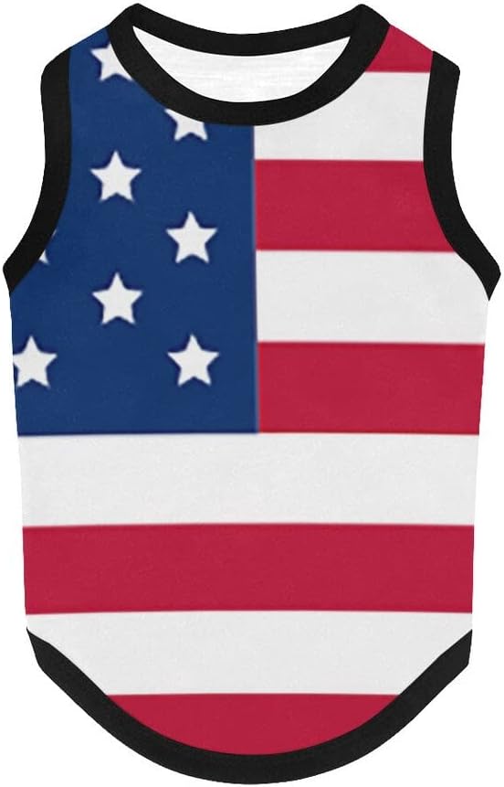 4th of July Vest for Dog American Flag Clothes Small Large Dog Apparel Pet Supplies Shirts(DLR02,X-Small)