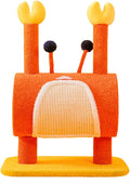 Habiba Cat Tree Creativity Cat Tree Crab Shape Sisal-Covered Posts, Lovely Orange Cat Furniture Strong Attraction, Simple to Assemble Indoor