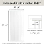 Lumizone Extra Tall Cat Gate Extension Kit 55.12" High Pressure Mounted 2025 New 29.52" Extra Wide 1.37" Gap No Drilling Tall Pet Gate for Dogs (White, 55.12" H x 29.52" W, Extension)