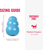 KONG Puppy - Natural Teething Rubber Chew Toy for Dogs - Stuffable Dog Toy for Extended Playtime - Chew & Fetch Toy for Puppies - for Medium Puppies - Blue