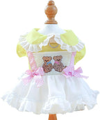 Furbabycare® Elegant Sweet Fashion Puppy Dog Blingbling Princess Skirt Pet Dog Lace Cake Camisole Tutu Dress I-White X-Small