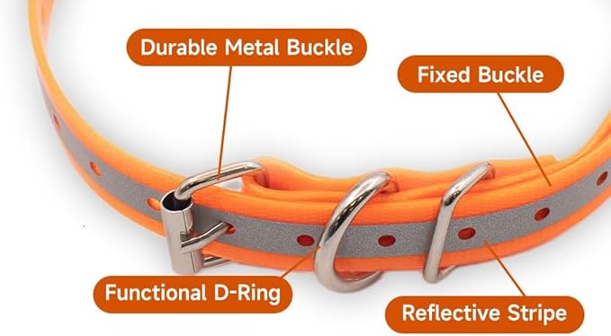 Universal 27 ½” X ¾” Replacement Band Strap for Dog Training Collar - Adjustable Waterproof TPU for Remote E-Collar, Static/Vibration Shock Trainer