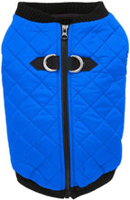 Gooby Fashion Vest Dog Jacket - Blue, X-Small - Warm Zip Up Dog Bomber Vest with Dual D Ring Leash Water Resistant for Small to Medium Dogs