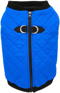 Gooby Fashion Vest Dog Jacket - Blue, Small - Warm Zip Up Bomber Vest with Dual D Ring Leash - Winter Water Resistant Small Dog Sweater