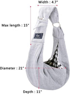 CUBY Dog and Cat Sling Carrier - Hands Free Reversible Pet Papoose Bag - Soft Pouch and Tote Design - Suitable for Puppy, Small Dogs Cats Outdoor