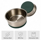 GORILLA GRIP Dog Bowls, Food Grade 304 Stainless Steel, Holds 6 Cups Each (48 fl oz) Food and Water Bowl for Feeding Dogs and Cats, Dishwasher Safe, Rust Resistant, BPA Free Rubber Base Set of 2 Green