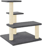 vidaXL Cat Tree Dark Grey Engineered Wood, Plush, Sisal Medium Cat Tree