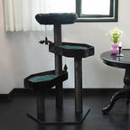 Happy & Polly Gothic Cat Tree with Coffin Bed - 40.9" Black Cat Tower with Soft Mats (Green)