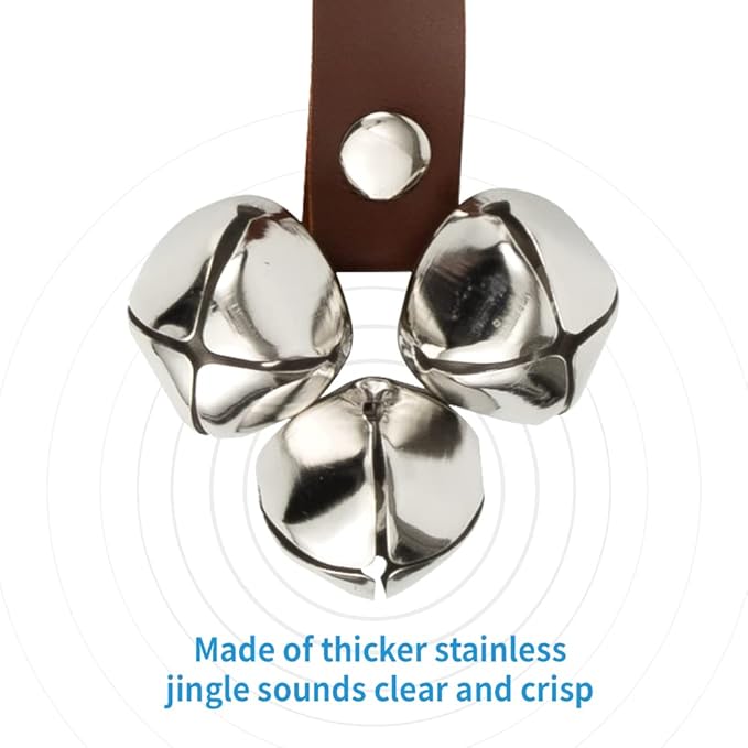 Leather Door Bells for Dogs Potty Doorbells for Dogs Training Dog Buttons for Communication Dog Training Bell Pet Supplies (Brown)