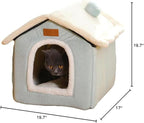 Christmas Cat Bed for Indoor Cats Plaid Xmas Cat Tent Cats Bed Cave for Pets Kittens and Dogs (Light Green, L (20.5 X 17 X 19.7 Inch))