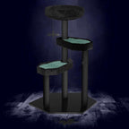 Happy & Polly Gothic Cat Tree with Coffin Bed - 40.9" Black Cat Tower with Soft Mats (Green)