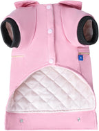 Dog Leather Jacket - Cute Leather Dog Jackets Motorcycle Clothes with Buttons Pet Waterproof Winter Coat for Small Medium Dogs(Pink,XS)