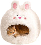 Cat Bed for Indoor Cats Large Cat Bed Cave Durable Cat Tent Bed with Removable Washable Cushion for Pet Cats and Dogs (Bunny Style, M (18.9 X 18.9 X 16.9 Inch))