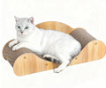 Simple Deluxe Cat Scratcher Cardboard Bed, Natural Solid Wood Scratch Lounger for Scratching&Sleeping, 23.6inches Scratching Board Furniture Protector, Curved