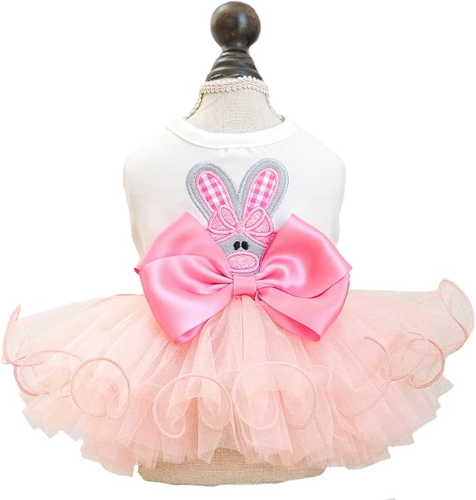 Furbabycare® Elegant Sweet Easter Puppy Dog Blingbling Princess Skirt Pet Dog Lace Cake Camisole Tutu Dress C-Easter Bunny-2 Small