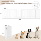 Full Metal Freestanding Dog Gate with Door, 32''Height Foldable Pet Dog Fence for Indoor & Outdoor, 8 Panels Extra Wide Free Standing TallDog Gates for Doorways,House,Stairs,Porch,Deck,Yard