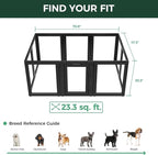 FXW AuraSpace Acrylic Indoor Dog Playpen for Small and Medium Dogs, 30 Inch, 10 Panels, Black