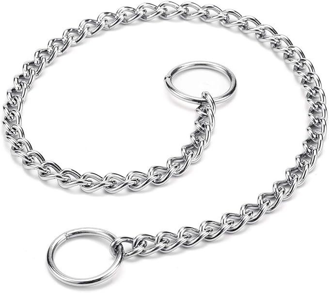 Mogoko Stainless Steel Dog Choke Chain Collar, Puppy Metal P Chain Slip Collar Pet Training Walking Choker(2.0mm;14.0 Inch)