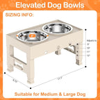 Elevated Dog Bowls with 2 Stainless Steel Bowls, 5-Height Adjustable Stand (3.1", 9" to 12"), for Improved Digestion & Neck Support, Easy Clean, Non-Slip Base Raised Feeder for Medium Large Dogs