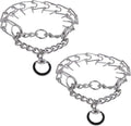 Darkyazi Durable Pinch Collar Stainless Steel Dog Adjustable Pet Training Collar for Medium Large Dogs (Small (2 Pack), Silver)
