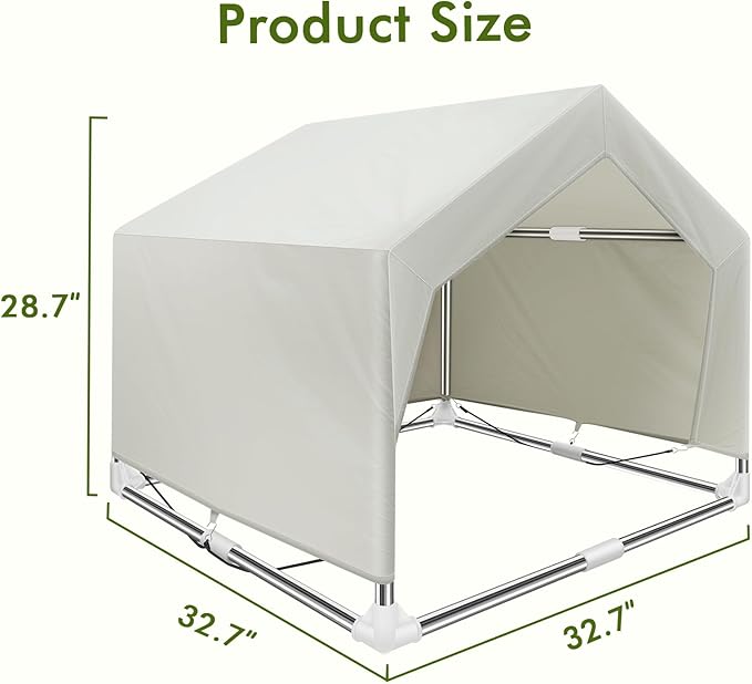 Outdoor Meduim Pet Shade Shelter Tent - Stainless Steel Frame with Ground Stakes for Stability, Spacious Sun Canopy for Dogs, Cats & Other Pets