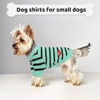 Dog Shirts for Small Dogs, Striped T-Shirts Dog Vest Pet Apparel Tee Shirts Spring Summer Suitable for Small and Medium Large Pets French Bulldog Bichon, Turquoise XS
