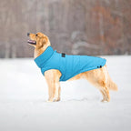 Geyecete Dog Winter Warm Coat Windproof Snowproof Pet Outdoor Jacket for Small Medium Large Dogs - Blue - M