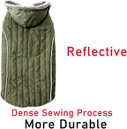 Fleece Dog Hoodie for Medium Dogs Super Warm Doggie Jacket for Cold Winter Dog Coats,Green L
