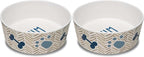 Loving Pets Dolce Moderno Yum Chevron Dog Bowl, Small (Pack of 2)