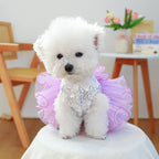 Furbabycare® Elegant Sweet Puppy Dog Blingbling Princess Skirt Pet Dog Lace Cake Camisole Tutu Dress A-Purple Small