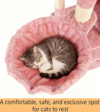 Cat Tree, 68-Inch Cat Tower for Indoor Cats, Plush Multi-Level Cat Condo with 7 Scratching Posts, 2 Perches, 2 Caves, Hammock (Pink)