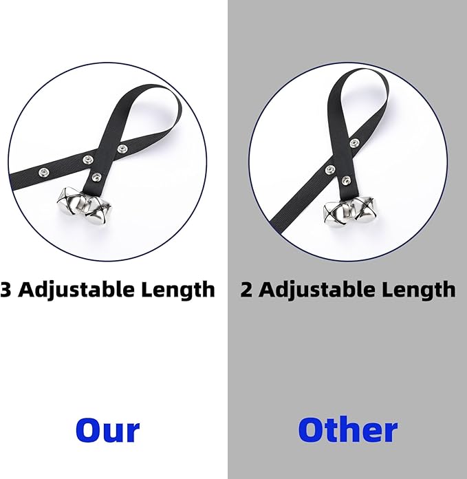 2 Pack Dog Doorbells, Dog Training Bells for Go Outside Potty Training Bell Communication Device, Adjustable Strap Door Bell, Dog Bells Puppy Training Bell with Free Whistle